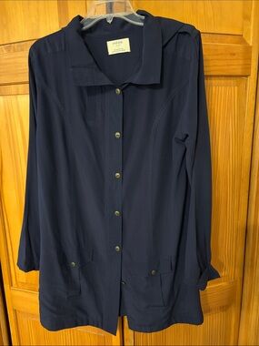Evolverie Hooded Long Military Cardigan Shacket Duster Small NWOT